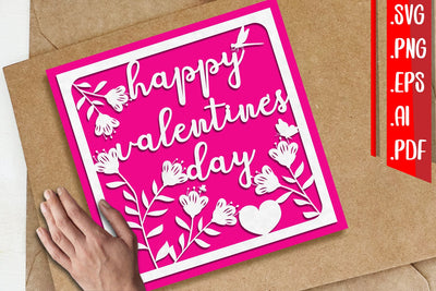 Valentine Cards 5 svg eps ai png pdf 3D Paper zafrans studio 