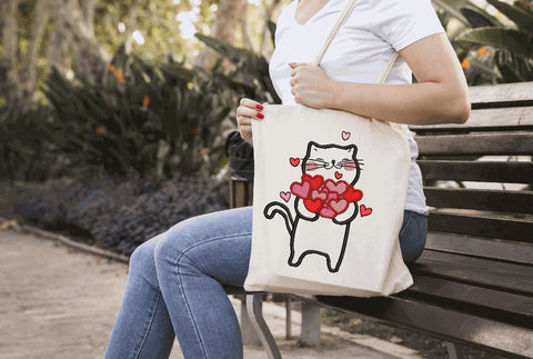 Valentine Cat with Hearts Machine Embroidery Design Embroidery/Applique DESIGNS Canada Embroidery 