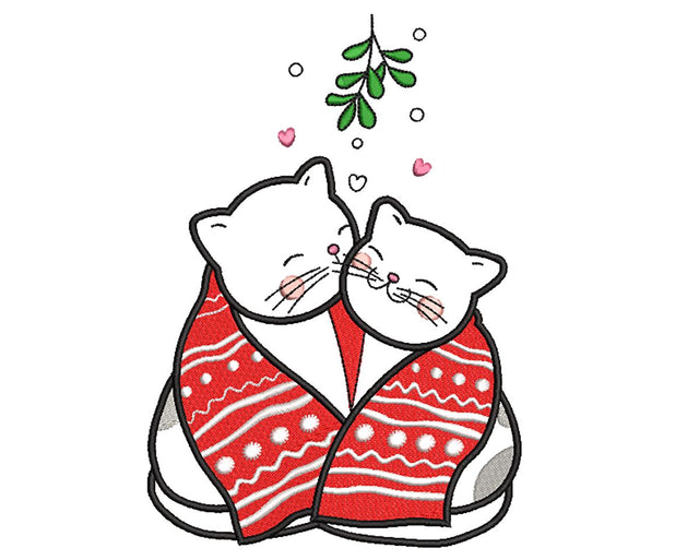 Valentine Cats Machine Embroidery Design Embroidery/Applique DESIGNS Canada Embroidery 