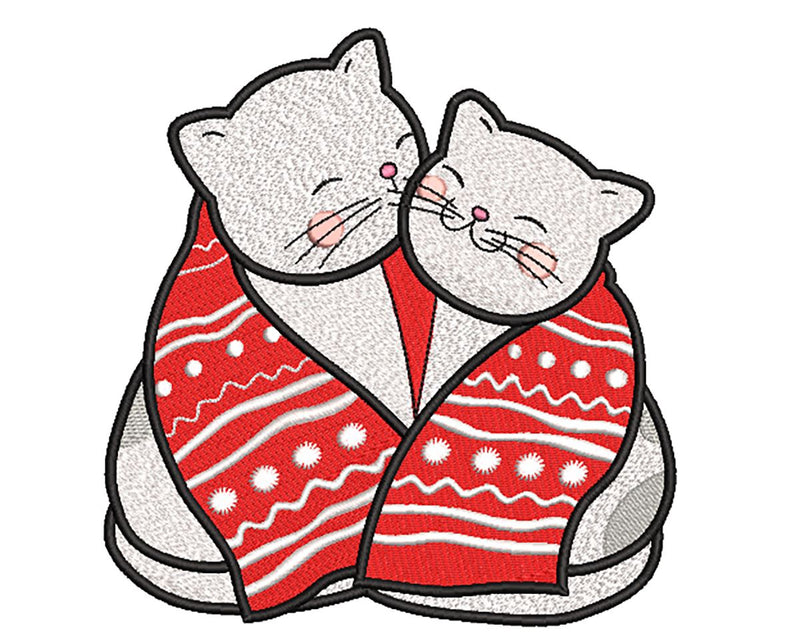 Valentine Cats Machine Embroidery Design So Fontsy