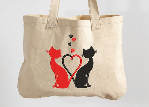 Valentine Cats with hearts Machine Embroidery Design Embroidery/Applique DESIGNS Canada Embroidery 