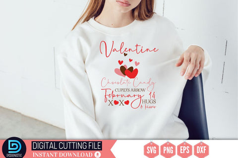 Valentine chocolate candy cupid's arrow february 14 xoxo hugs & kisses SVG SVG DESIGNISTIC 