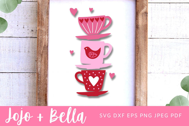 Valentine coffee bar Svg, Valentine Sign SVG, Tea Cups SVG, Sign party SVG, coffee lover gift, coffee decor, Cricut svg, laser cutter Svg, Sublimation SVG Jojo&Bella 
