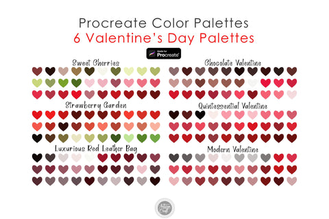 Valentine color palette for Procreate SVG Artisan Craft SVG 