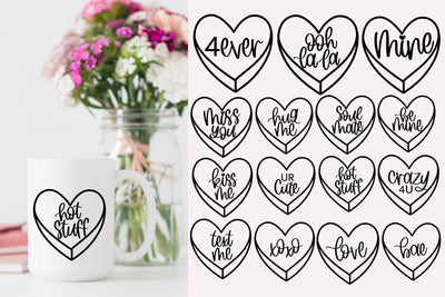 Valentine conversation heart svg bundle, Hand lettered SVG SVG AnitaAlyiaLettering 