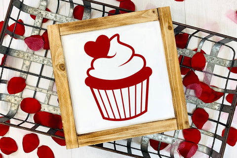 Valentine Cupcake with Heart SVG SVG Designed by Geeks 