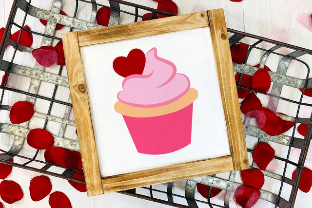 Valentine Cupcake with Heart SVG SVG Designed by Geeks 