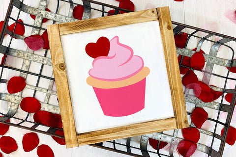Valentine Cupcake with Heart SVG SVG Designed by Geeks 