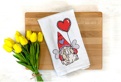 Valentine Cupid Gnome with heart Balloon Machine Embroidery Design Embroidery/Applique DESIGNS Canada Embroidery 