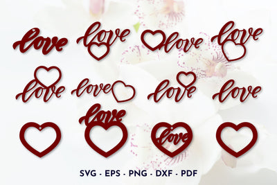 Valentine cut file. Love Frame svg. Kychain, earrings SVG Angelina Semenova 
