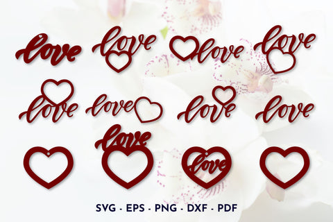 Valentine cut file. Love Frame,Kychain, earrings, topper SVG Angelina Semenova 