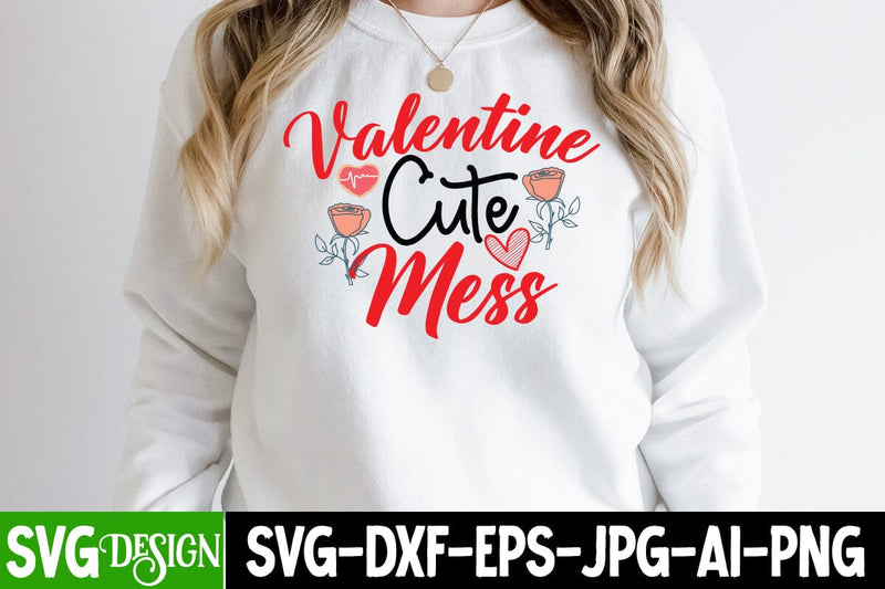 Valentine Cute Mess SVG Cut File SVG BlackCatsMedia 
