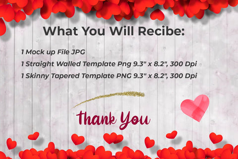 Valentine Day Design Tumbler Sublimation Template with Photo Frame 20 oz Sublimation Sublimatiz Designs 