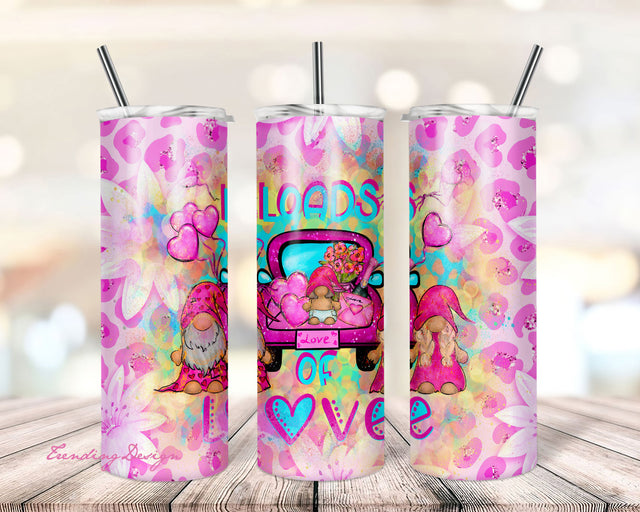 Valentine Day Gnome Sublimate Tumbler Template, Sublimation Instant Digital Designs Download, 20 oz Skinny Tumbler , PNG tumblers Sublimation TrendingDesign 