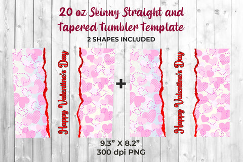 Valentines tumbler sublimation. Pink hearts tumbler wrap - So Fontsy