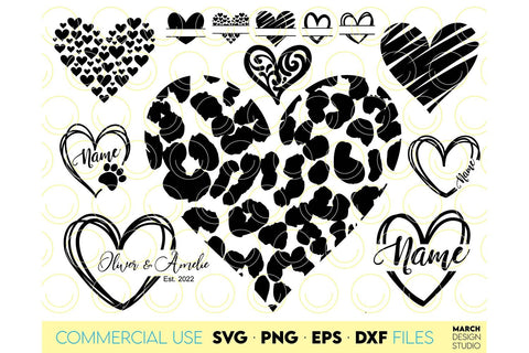 Valentine Day Hearts SVG Bundle, Hand Lettered Hearts Bundle SVG, Heart Wreath SVG SVG March Design Studio 