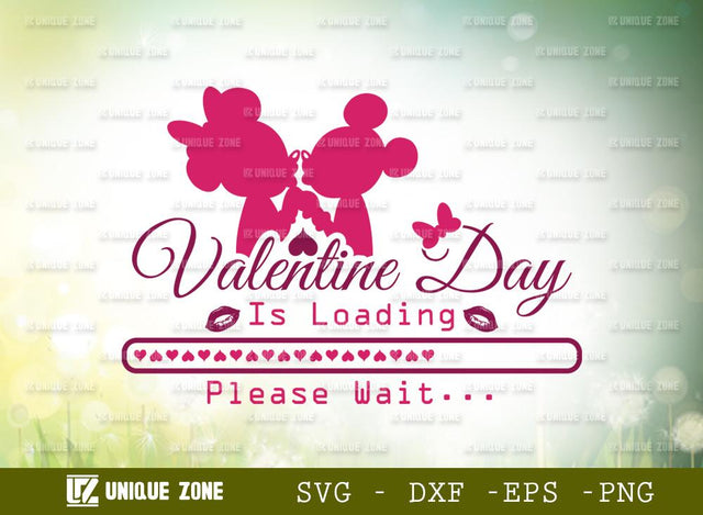 Valentine Day Is Loading Please Wait | Valentine's Design | T-shirt Design SVG Unique Zone 
