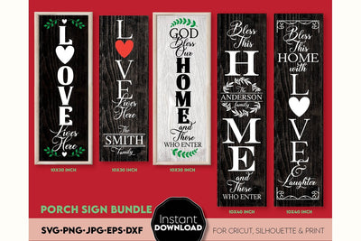 Valentine Day SVG Bundle, Front Porch Welcome Sign SVG, Last Name Monogram Sign SVGPNG SVG March Design Studio 