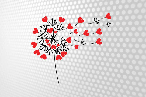 Valentine Day Svg | Dandelion Svg | Dandelion heart svg | Dandelion mug | Dandelion vector | Dandelion tshirts | Valentine Cut files SVG 1uniqueminute 