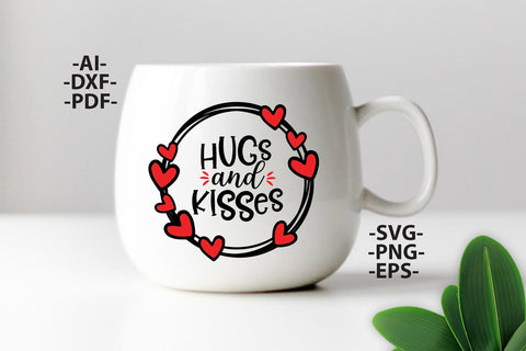 Valentine Day Svg, Valentine wishes svg, Hugs and Kisses svg, Valentine Day tshirt, Hearts Svg, Valentine Cut files SVG 1uniqueminute 