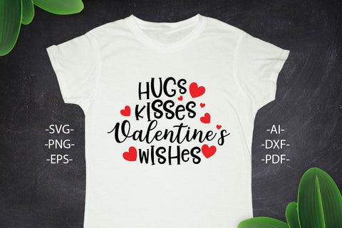 Valentine Day Svg, Valentine wishes svg, Hugs and Kisses svg, Valentine Day tshirt, Hearts Svg, Valentine Cut files SVG 1uniqueminute 
