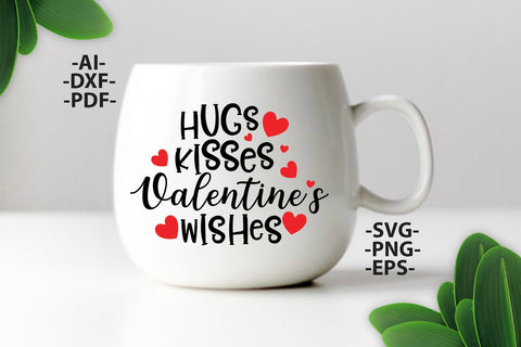 Valentine Day Svg, Valentine wishes svg, Hugs and Kisses svg, Valentine Day tshirt, Hearts Svg, Valentine Cut files SVG 1uniqueminute 
