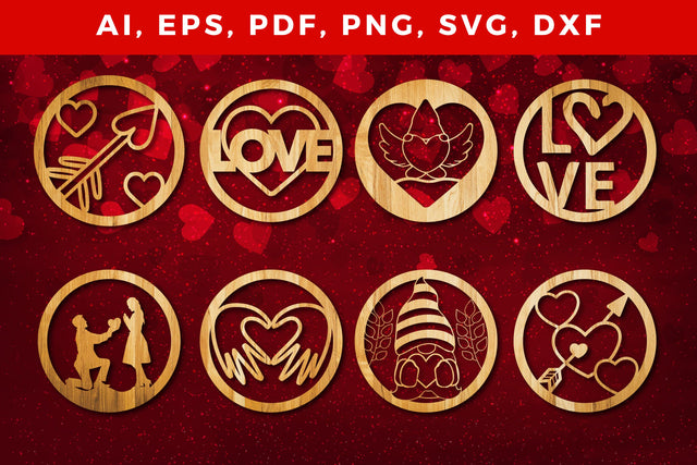 Valentine decor laser/paper cut bundle SVG MD JOYNAL ABDIN 