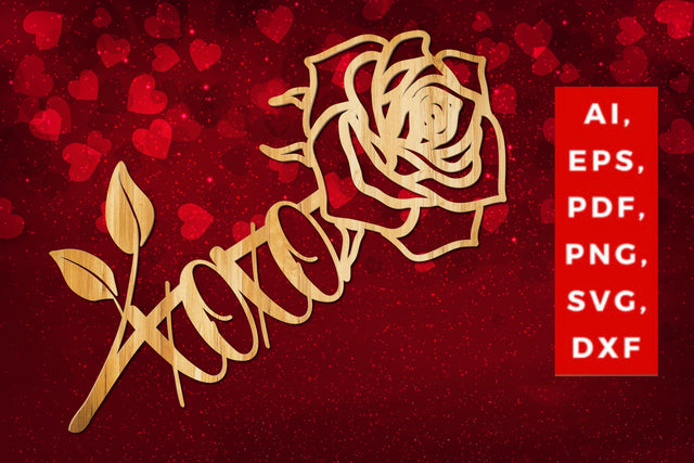 Valentine decor rose xoxo laser/paper cut SVG SVG MD JOYNAL ABDIN 