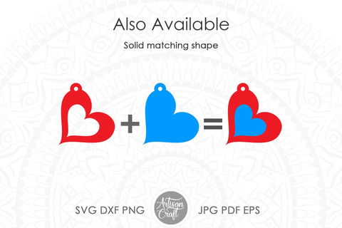 Valentine Earrings SVG, Heart Earring SVG for laser SVG Artisan Craft SVG 