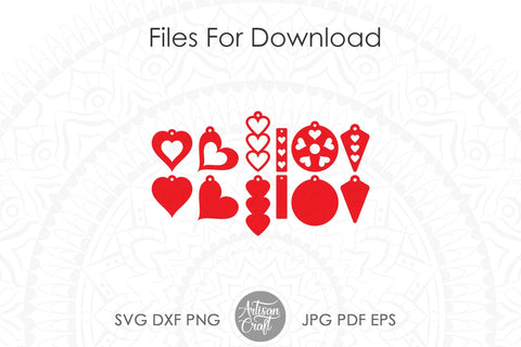 Valentine Earrings SVG, Heart Earring SVG for laser SVG Artisan Craft SVG 