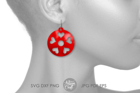 Valentine Earrings SVG, Heart Earring SVG for laser SVG Artisan Craft SVG 