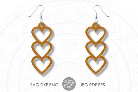 Valentine Earrings SVG, Heart Earring SVG for laser SVG Artisan Craft SVG 