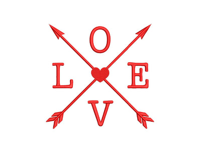 Valentine Embroidery Design, Love Arrows Embroidery File, Valentine's Day Embroidery Design, 4 sizes, Instant Download Embroidery/Applique DESIGNS Nino Nadaraia 