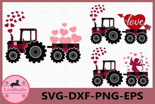 Valentine Farm Tractor Svg SVG Lerastudio 