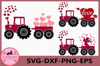 Valentine Farm Tractor Svg SVG Lerastudio 
