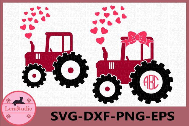 Valentine Farm Tractor Svg SVG Lerastudio 