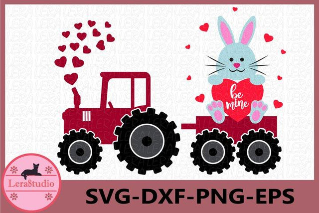 Valentine Farm Tractor Svg SVG Lerastudio 