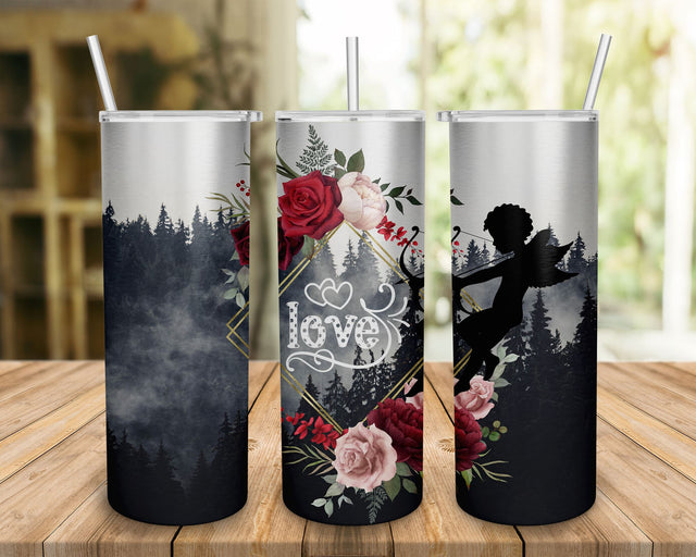 Valentine Flower Love Cupid Tumbler PNG, Valentines Heart Tumbler Png Sublimation Design, Hearts Tumbler, Leopard Valentine's Day Tumbler,Valentines Day Heart Tumbler Png Downloads Sublimation BOO-design 