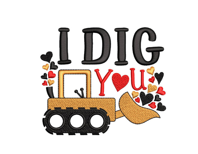 Valentine for Boys Embroidery Design, I Dig You Embroidery File, Valentine's Day Em roidery Design, Instant Download Embroidery/Applique DESIGNS Nino Nadaraia 