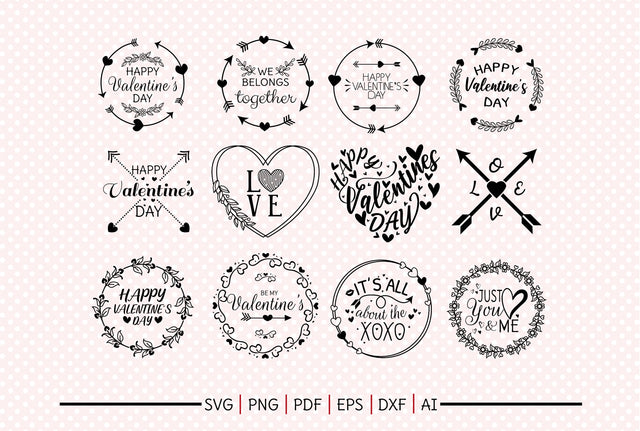 Valentine Frame Svg Bundle | Love Frame svg cut file SVG DIYCUTTINGFILES 