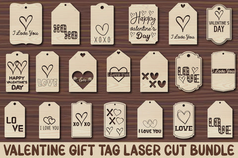 Valentine Gift Tag Laser Cut Bundle SVG Rupkotha 