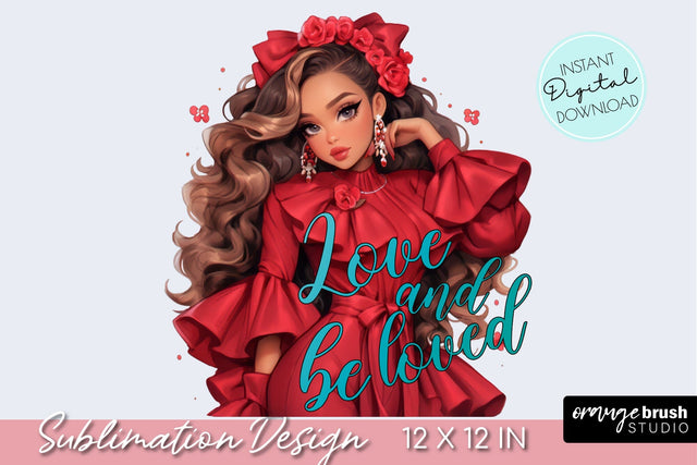 Valentine Girl Sublimation. Valentines Day Quote PNG Design Sublimation OrangeBrushStudio 