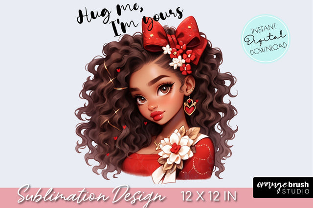 Valentine Girl Sublimation. Valentines Day Quote PNG File Sublimation OrangeBrushStudio 