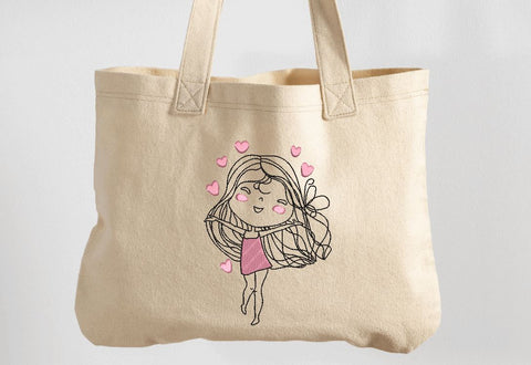 Valentine Girl with Hearts Machine Embroidery Design Embroidery/Applique DESIGNS Canada Embroidery 