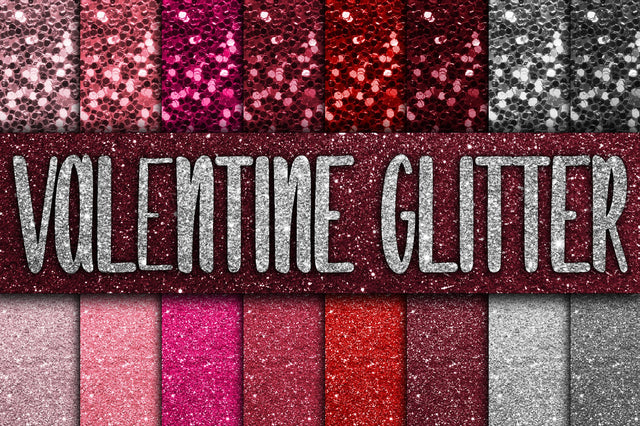 Valentine Glitter Digital Papers Sublimation Old Market 