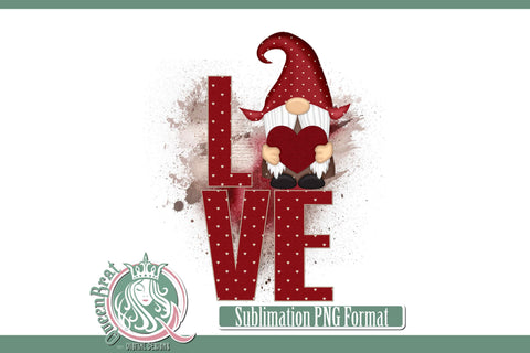 Valentine Glitter Gnome 2 Sublimation Sublimation QueenBrat Digital Designs 