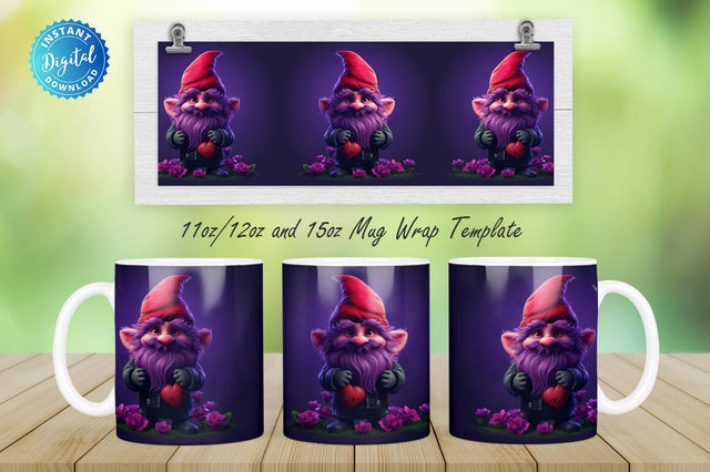 Valentine Gnome 11, 12 & 15 Oz Mug Sublimation Sublimation Regulrcrative 