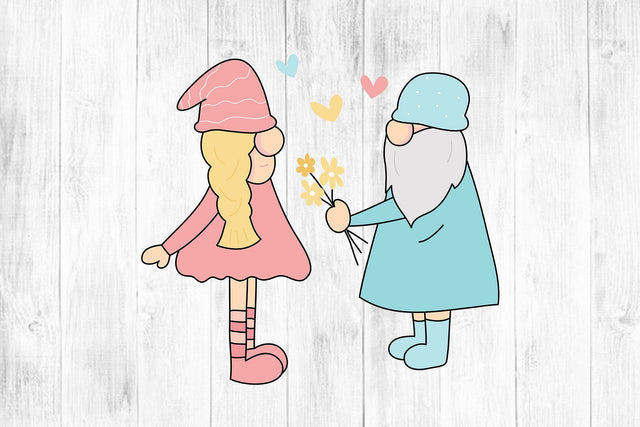 Valentine Gnome Clipart SVG Cuties Gnome Falling In Love SVG dapiyupi store 