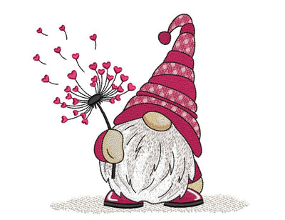 Valentine Gnome Embroidery Design, 3 sizes, Instant Download Embroidery/Applique DESIGNS Nino Nadaraia 