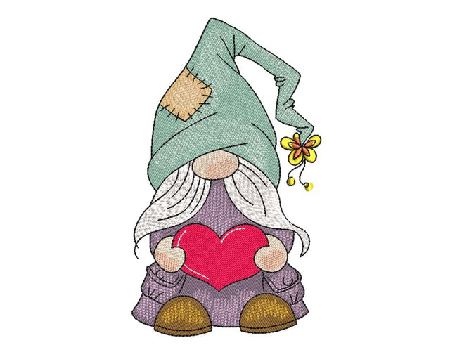 Valentine Gnome Embroidery Design, 4 sizes, Instant Download Embroidery/Applique DESIGNS Nino Nadaraia 